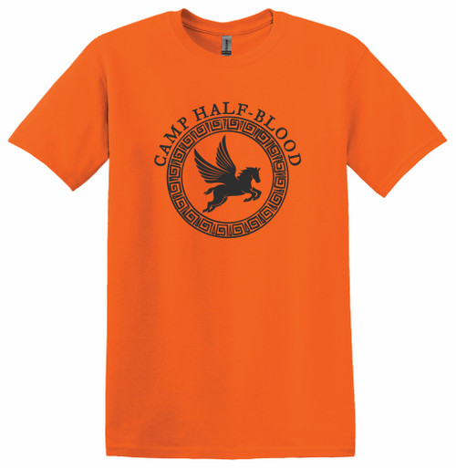 Camp Half Blood Shirt, Unisex Camp Half Blood T-shirts for Men and Women (L, Orange)
