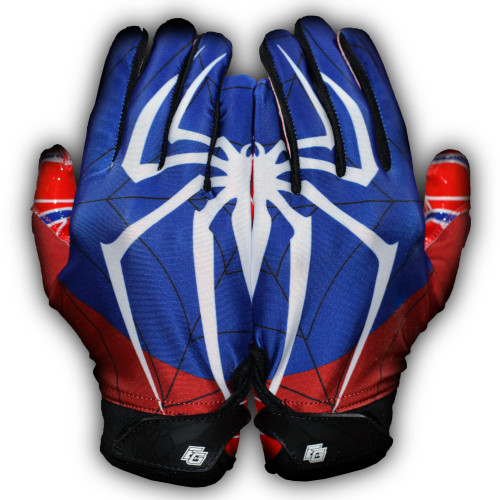 Repster Spider Youth Football Gloves - Tacky Grip Skin Tight Adult Football Gloves - Pro Elite Super Sticky Receiver Football Gloves - Youth Sizes (M-L)