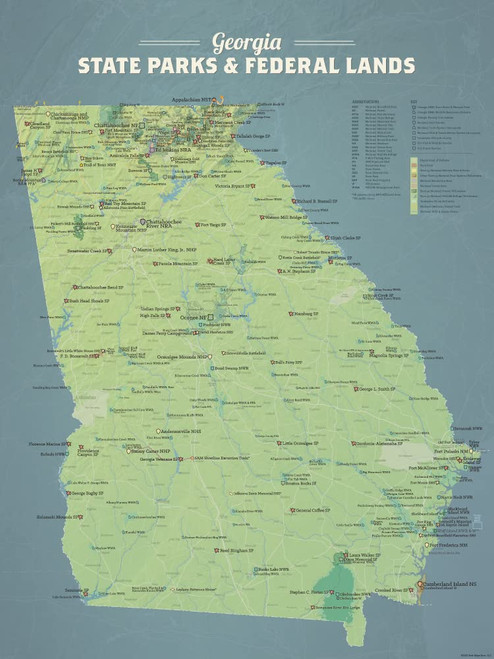 Best Maps Ever Georgia State Parks & Federal Lands 18x24 Poster (Natural Earth) Best Maps Ever Georgia State Parks & Federal Lands 18x24 Poster (Natural Earth)