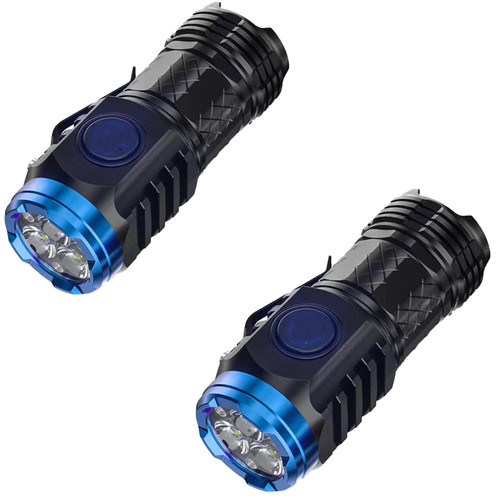 German Three-eyed Monster Mini Flash Super Power Flashlight, Three-Eyed Monster Mini Flashlight, Linterna Mini Flash Super Power, German Three Eyed Monster Flashlight (Black 2PCS)