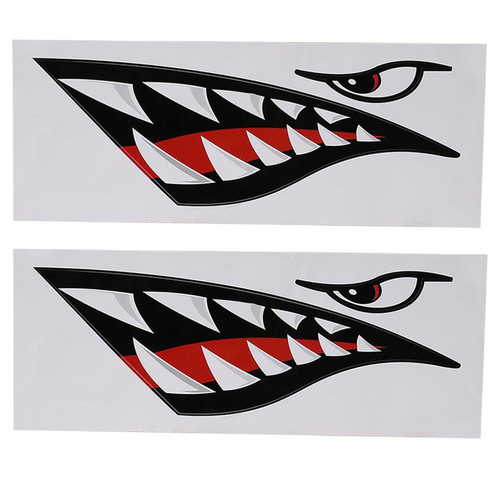 ZLXHDL Shark Teeth Mouth Kayak Stickers 2 Pcs Waterproof Kayak Decals Funny DIY Boat Stickers Boat Decals Graphics for Car Canoe Kayak Surfboard Canoe Seats Thwarts Canoeing
