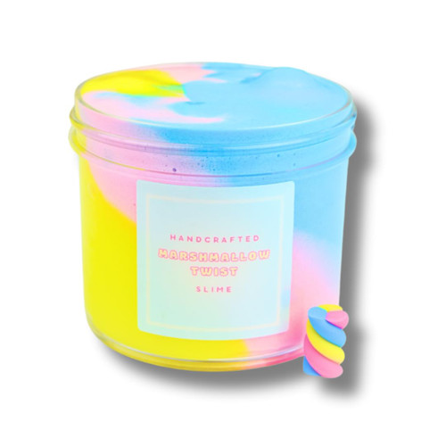 Marshmallow Twist Slime (SCENTED) | Handmade Slime | Hippocampe Slimes (6OZ)