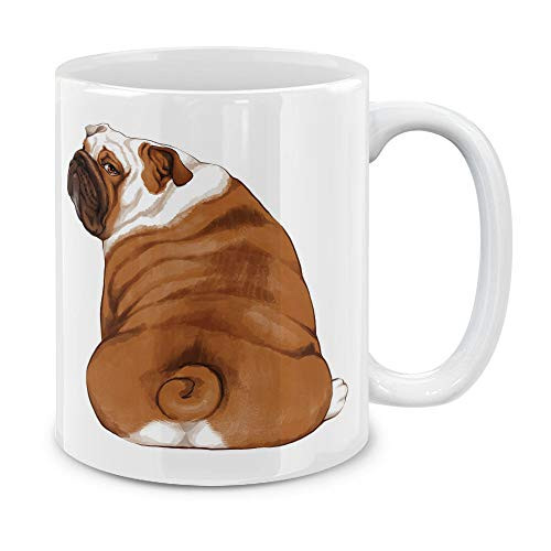 MUGBREW English Bulldog Look Back Ceramic Coffee Gift Mug Tea Cup, 11 OZ