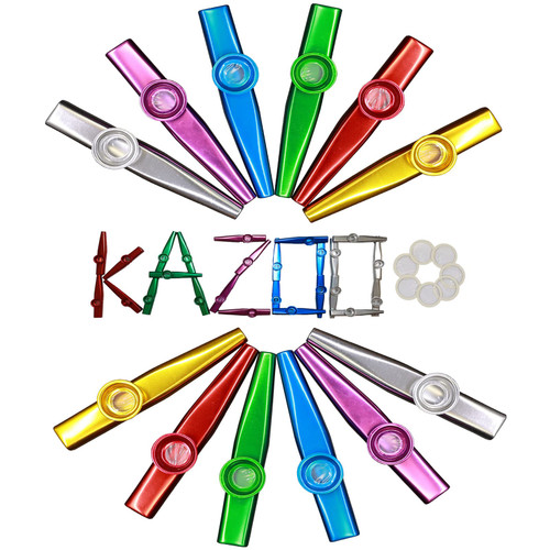 Crystaljun 28Pcs Metal Kazoos With 20Pcs Kazoo Flute Diaphragms,Multi Colors Kazoo Musical Instruments,Good Gift for Kids,A Good Companion for Guitar,Piano Keyboard,Ukulele, Violin. Crystaljun 28Pcs Metal Kazoos With 20Pcs Kazoo Flute Diaphragms,Multi Colors Kazoo Musical Instruments,Good Gift for Kids,A Good Companion for Guitar,Piano Keyboard,Ukulele, Violin.