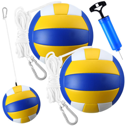 MiniInflat 2 Pcs Tether Balls and Rope Set Soft Replacement Tetherball with Ball Pump for Kids Adults Backyard Playground Outdoor Game
