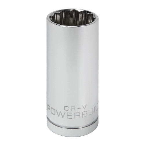Powerbuilt 940051 3/8" Dr. 12 Pt. SAE Deep Well Socket, 13/16"