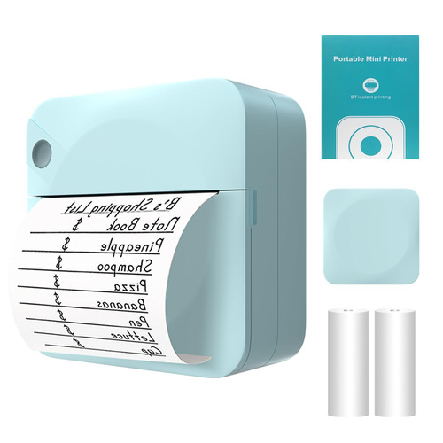 Dapoal Mini Portable Printer, Inkless Label Stickers Printer, Portable Printers Wireless for Travel, Journal, Pocket Mobile Bluetooth Thermal Mini Printer for Phone,Compatible with iOS & Android- Blue