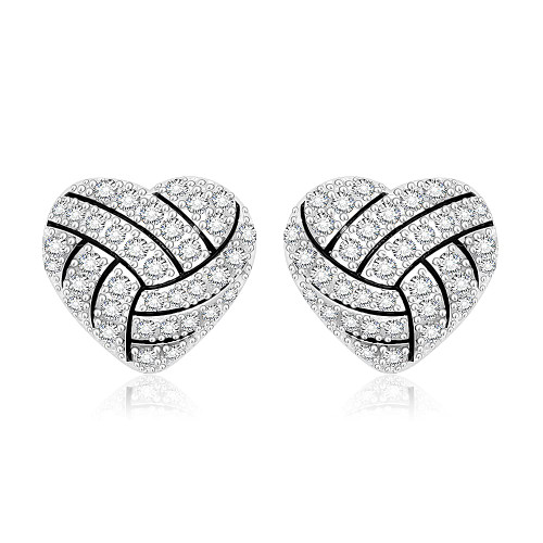 Volleyball Earrings Studs Heart Volleyball Gifts for Women Sterling Silver Sport Volleyballs Jewelry Player Fan Gift Volleyball Earrings Studs Heart Volleyball Gifts for Women Sterling Silver Sport Volleyballs Jewelry Player Fan Gift
