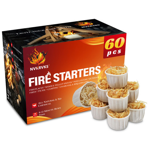 Nvkrvks Fire Starter 60 Pods, Quicklight Fire Starters for Camping, Fireplaces, Campfire, Pit Fires, Wood Stoves, Grills & Charcoal Starters, Safe for Cooking Firestarters, Survival Kit Essential Nvkrvks Fire Starter 60 Pods, Quicklight Fire Starters for Camping, Fireplaces, Campfire, Pit Fires, Wood Stoves, Grills & Charcoal Starters, Safe for Cooking Firestarters, Survival Kit Essential