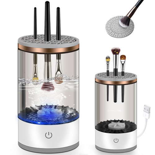 Electric Makeup Brush Cleaner Machine, IFSNOW Makeup Brushes Cleaner Machine, Cosmetic Brush Cleaner with Brush Clean Mat, Make up Brush Cleaner Tool for All Size Beauty Brush Sponge, Gift for Her