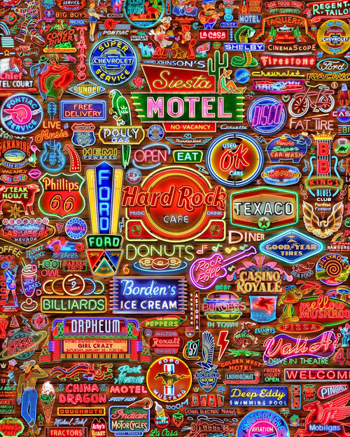 Springbok 1500 Piece Jigsaw Puzzle Nifty Neon - Made in USA