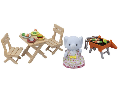 Calico Critters Bubblebrook Elephant Girl's BBQ Picnic Set, Dollhouse Playset with Figure and Accessories Calico Critters Bubblebrook Elephant Girl's BBQ Picnic Set, Dollhouse Playset with Figure and Accessories