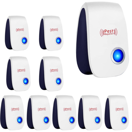 Ultrasonic Pest Repeller 10 Packs, Electronic Plug in Indoor for Pest Control, Ultrasonic Indoor Pest Repellent,Ultrasonic Pest Repeller Indoor for Bedroom, Kitchen, Mouse, Roaches,Hotel