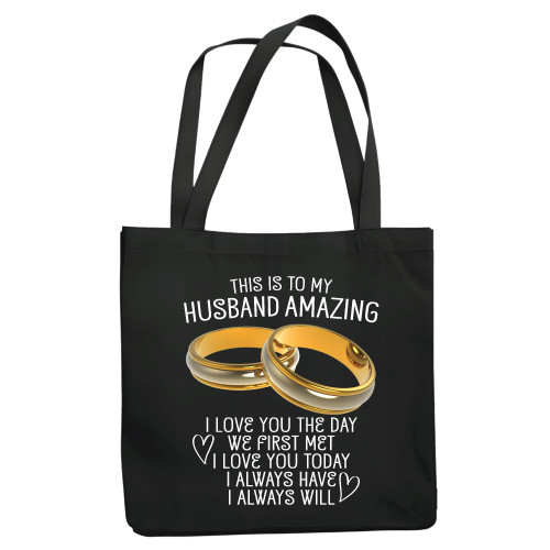 Best Gift for Husband I Loved You Unique Heat Colour Changing Tote Bag Navy Black Multicolor Canvas Tote Bag