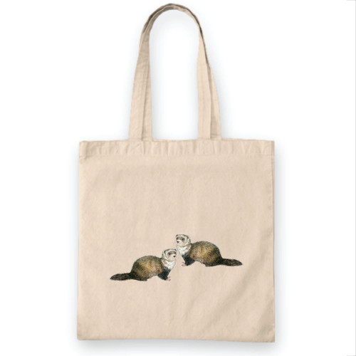 Ferret Tote Bag Funny Gift Hot Cocoa Coffee Insulated Bag Novelty Birthday Christmas Gag Idea for Everyone Natural White Multicolor Canvas Tote Bag
