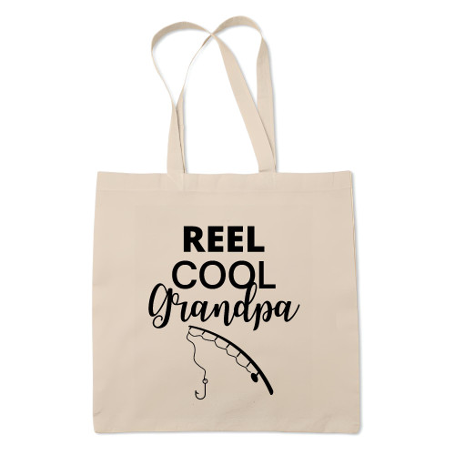 Fishing Dad Fathers Day Gift for Cool Grandpa Fisherman Natural White Multicolor Canvas Tote Bag