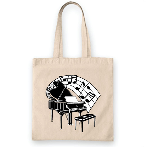 Gift for Piano Player Musician Pianist Natural White Multicolor Canvas Tote Bag Gift for Piano Player Musician Pianist Natural White Multicolor Canvas Tote Bag