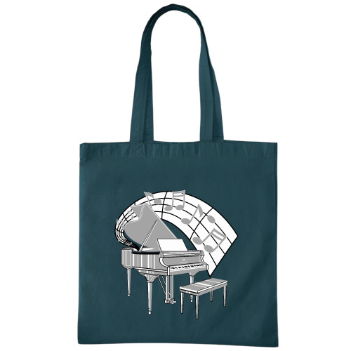 Gift for Piano Player Musician Pianist Navy Black Multicolor Canvas Tote Bag Gift for Piano Player Musician Pianist Navy Black Multicolor Canvas Tote Bag