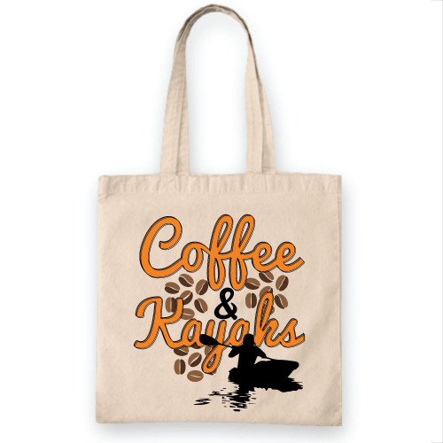 Kayaking Gift For Kayakers Cute Kayak Tote Bag Funny Travel Natural White Multicolor Canvas Tote Bag