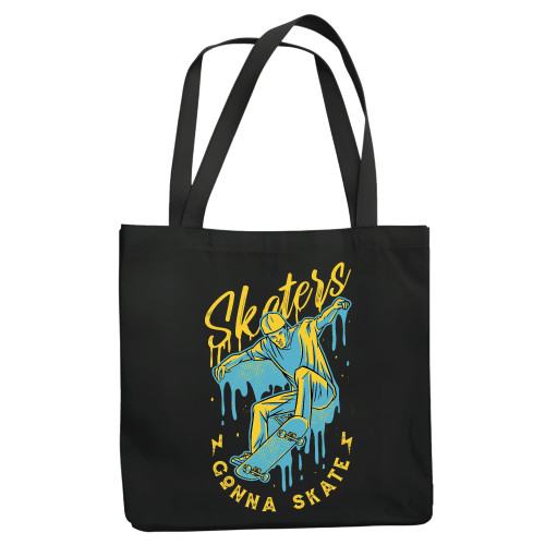 Skateboard Quote Gift for Skaters Duotone Design Present for Skateboarding Fans Navy Black Multicolor Canvas Tote Bag