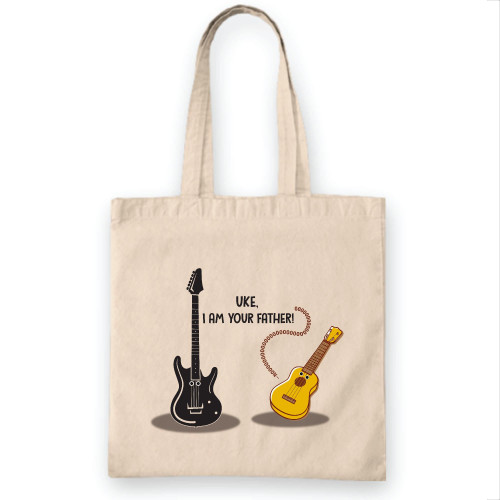 Ukulele Uke Guitar I am your Father for Musical Instruments Lover Natural White Multicolor Canvas Tote Bag