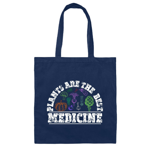 Vegan Vegetarian Animal Lovers Gift Vintage Tote Bag Cool Retro Gift for Vegans and Vegetarians Activists Navy Black Multicolor Canvas Tote Bag