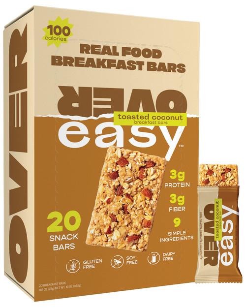 Over Easy Mini Granola Breakfast Bars - 20 Count, Toasted Coconut, Gluten Free, Dairy Free, Soy Free, 100 Calories, Healthy Snacks Over Easy Mini Granola Breakfast Bars - 20 Count, Toasted Coconut, Gluten Free, Dairy Free, Soy Free, 100 Calories, Healthy Snacks