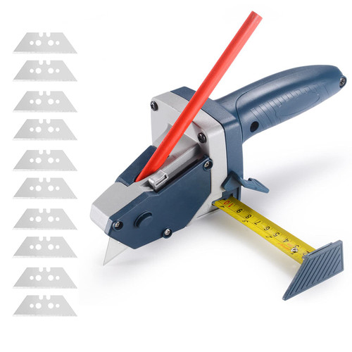 JOJOCY Gypsum Board Cutting Tool with 16ft Measuring Tape,10 Utility Knife Blades and 1 Pencil,Portable Drywall Cutting Tool for Measuring, Marking and Cutting Wood Carpet Foam Shingles