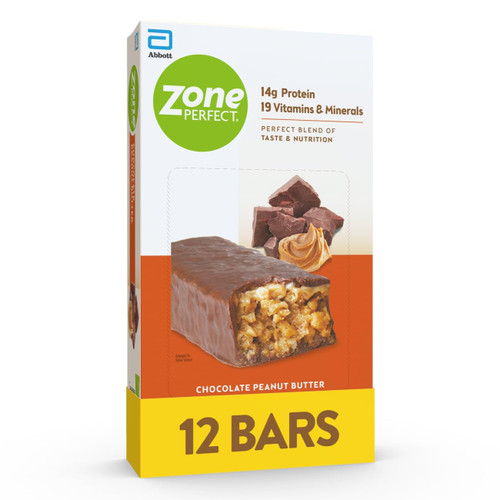 ZonePerfect Protein Bars, Chocolate Peanut Butter, 14g of Protein, Nutrition Bars With Vitamins & Minerals, Great Taste Guaranteed, 12 Bars ZonePerfect Protein Bars, Chocolate Peanut Butter, 14g of Protein, Nutrition Bars With Vitamins & Minerals, Great Taste Guaranteed, 12 Bars