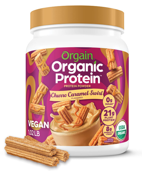 Orgain Organic Vegan Protein Powder, Churro Caramel Swirl - 21g Plant Based Protein, Gluten Free, Dairy Free, Lactose Free, Soy Free, No Sugar Added, Kosher, For Smoothies & Shakes - 1.02lb Orgain Organic Vegan Protein Powder, Churro Caramel Swirl - 21g Plant Based Protein, Gluten Free, Dairy Free, Lactose Free, Soy Free, No Sugar Added, Kosher, For Smoothies & Shakes - 1.02lb