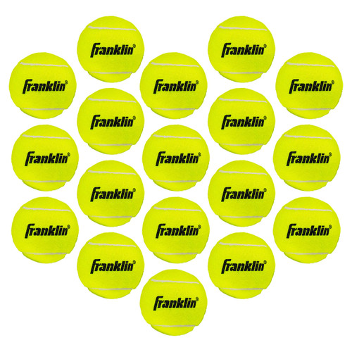 Franklin Sports Practice Tennis Balls - Pressureless Low Bounce Tennis Balls for Training - 18 Ball Bulk Pack with Carry Bag