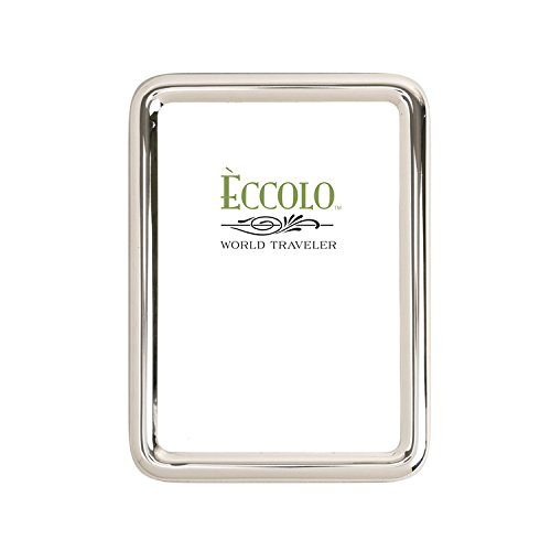 Eccolo World Traveler Silver Plated Photo Frame, 4 x 6-Inch, Rounded Corners