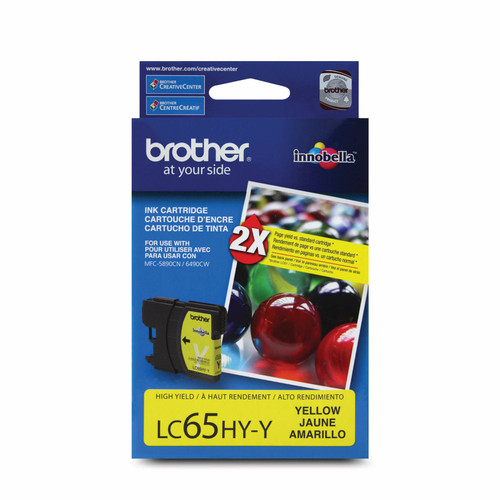 Brother LC65HYY Innobella High-Yield Ink Cartridge, Yellow- in Retail Packaging