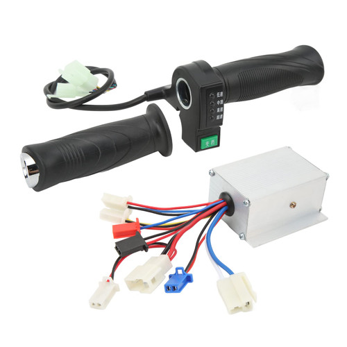 Electric Bike Controller, Speed Controller Throttle Handle Grip 12V 250W Aluminum Alloy Rubber Comfortable Hand Feeling for Electric Tricycles