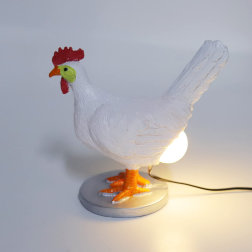 HYWHUYANG Chicken Egg Lamp, Chicken Lamp with Egg in Butt, 3D Chicken Table Lamp, Lifelike LED Egg Lamp, LED Hen Egg Lamp Cute Kids Night Light for Bedroom Living Room