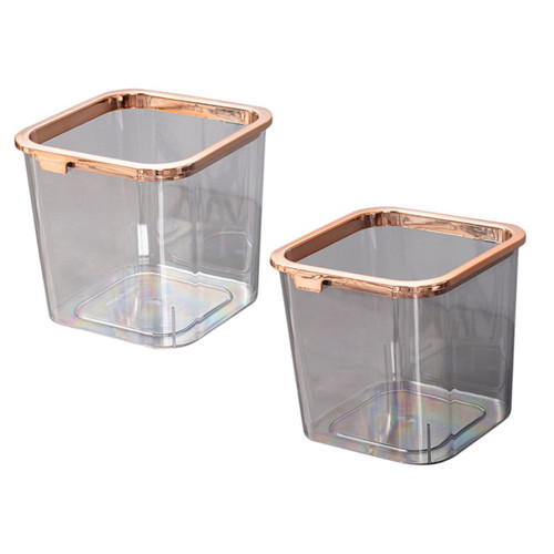 MAGICLULU 2pcs Bins Waste Basket Wastebasket Trashcans for Kitchens Clear Trash Bin Litter Boxes Kitchen Garbage Bin Clear Bin Garbage Can Outdoor The Pet Square Trash Can Office