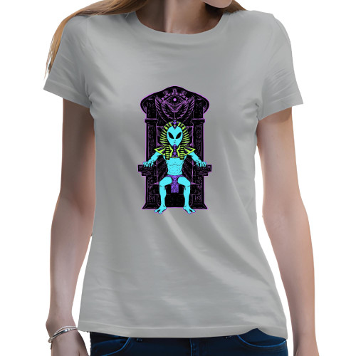 Cool Egyptian Alien Design Gift Idea Perfect for Sci Fi Fans and Art Lovers Men Women White Gray Multicolor T shirt