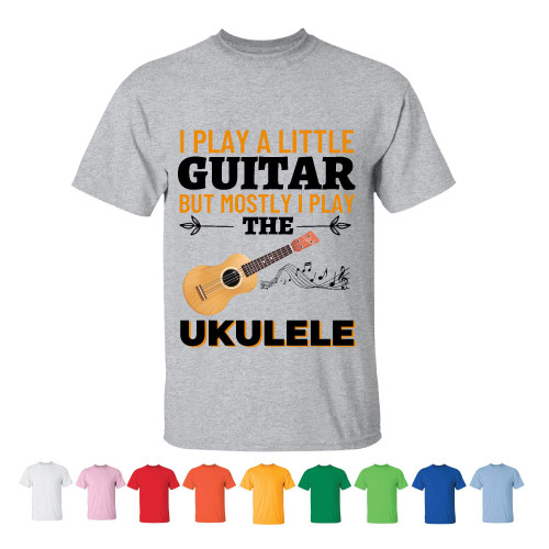 Funny Guitar Gift Idea for Music Lovers Men Women White Gray T shirt