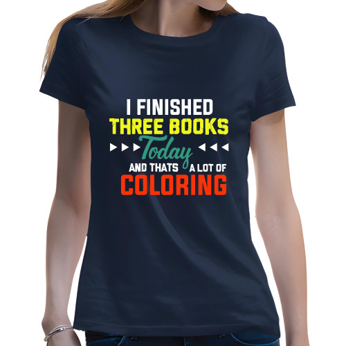 Gift for Book Lovers Who Finished 3 Books Today Crayons Men Women Black Multicolor T shirt