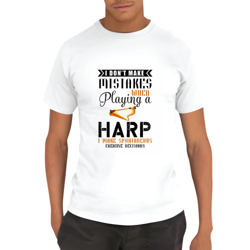 Harp Players Music Lovers Humor Sarcasm Gift Idea Men Women White Gray Multicolor T shirt