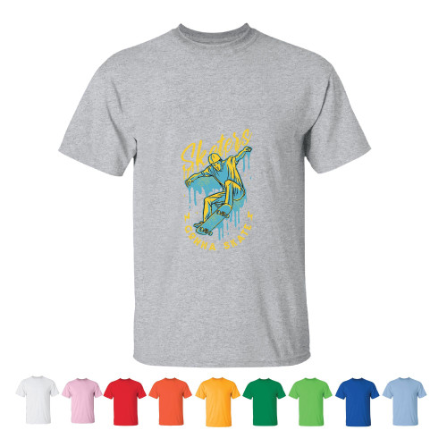 Skateboard Quote Gift for Skaters Duotone Design Present for Skateboarding Fans Men Women White Gray T shirt