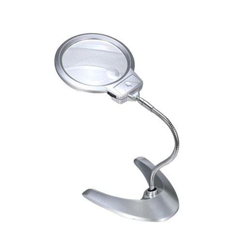 Gadpiparty Hands Free Magnifying Glass Stand Magnifier Desk Lamp Table Magnifier Illuminated Magnifier Table Lamp Magnifying Lamps Magnifier Led Lamp Battery Magnifying Glass Light Vertical