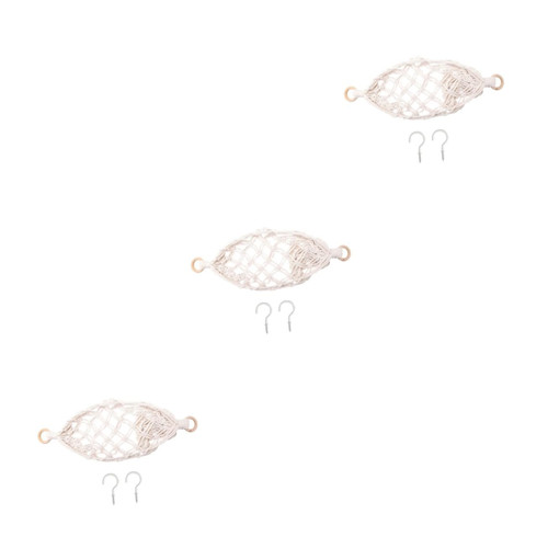 Yardwe 3 Sets Fruit Hanging Basket Banana Holder Kitchen Hanging Basket Macrame Decor Wall Hanging Fruit Organizer Macrame Fruit Basket Hanging Onion Basket Cotton Watermelon Vegetable