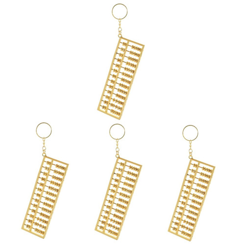 TOYANDONA 4pcs Alloy Abacus Pendant Abacus Keychain Hanging Ornament Mini Key Ring Backpack Keychain Chinese Hanging Keyring Metal Hanging Keychain Abacus Pendant for Keychain Key Decors