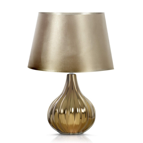 Urban Shop Brass Metallic Teardrop Base Table Lamp with Gold Shade