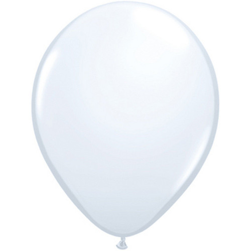 Qualatex 11 Inch Round Plain Latex Balloons (100 Pack) (One Size) (White)