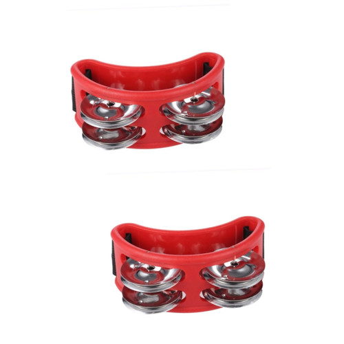 ibasenice 2pcs Kids Musical Instruments Foot Percussion Kids Tambourine Christmas Jingle Bells Tambourines for Kidcraft Playset Guitar Accessories Musical Tambourine Infant Toy Cajon Drum