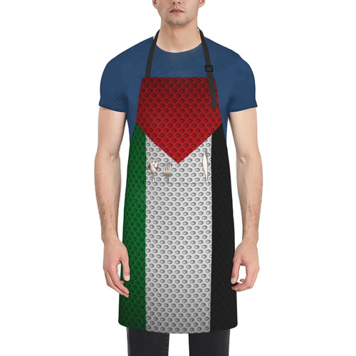 MULIHU Flag Of Palestine Apron For Men Women Adjustable Waterproof With Pockets Bib Kitchen Cooking Aprons Chef Aprons