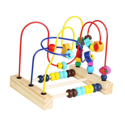 Abaodam 1pc Fruit Ball Toy Abacus Roller Bead Maze Bead Toy Sensory Toys Abacus Beads Game Beads Roller Coaster Wood Montessori Toy Toddler Toys? ?Abacus Play Wooden Parent-Child