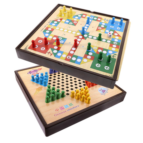 KONTONTY 1 Set Rug Carpet Toys Wooden Chess Board Game Chinese Checkers Board Early Educational Chess Toy Interesting Chess Playthings Educational Plaything Kids Board Game Toy Backgammon